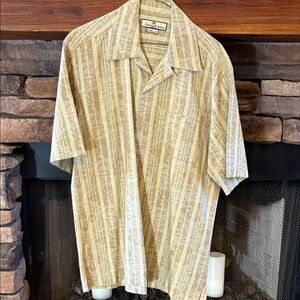 Tommy Bahama Tan and Cream Patterned Shirt